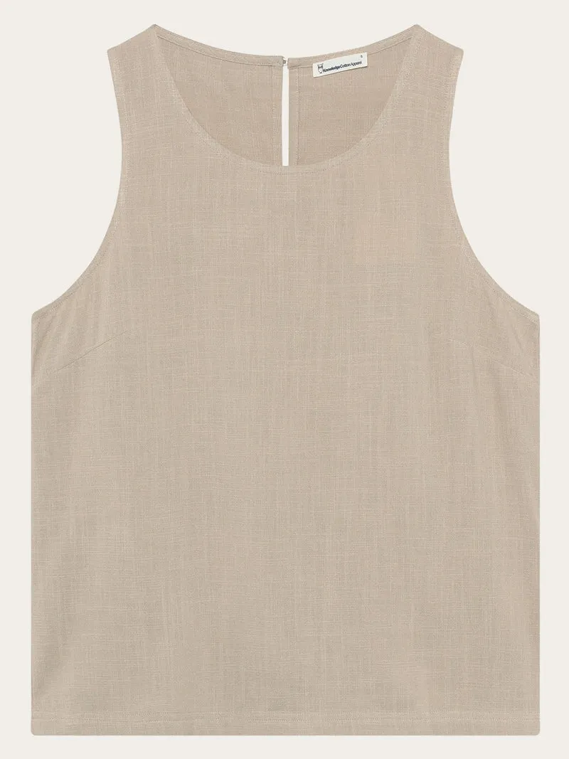 KNOWLEDGE COTTON APPAREL Linen-Mix Top light feather gray