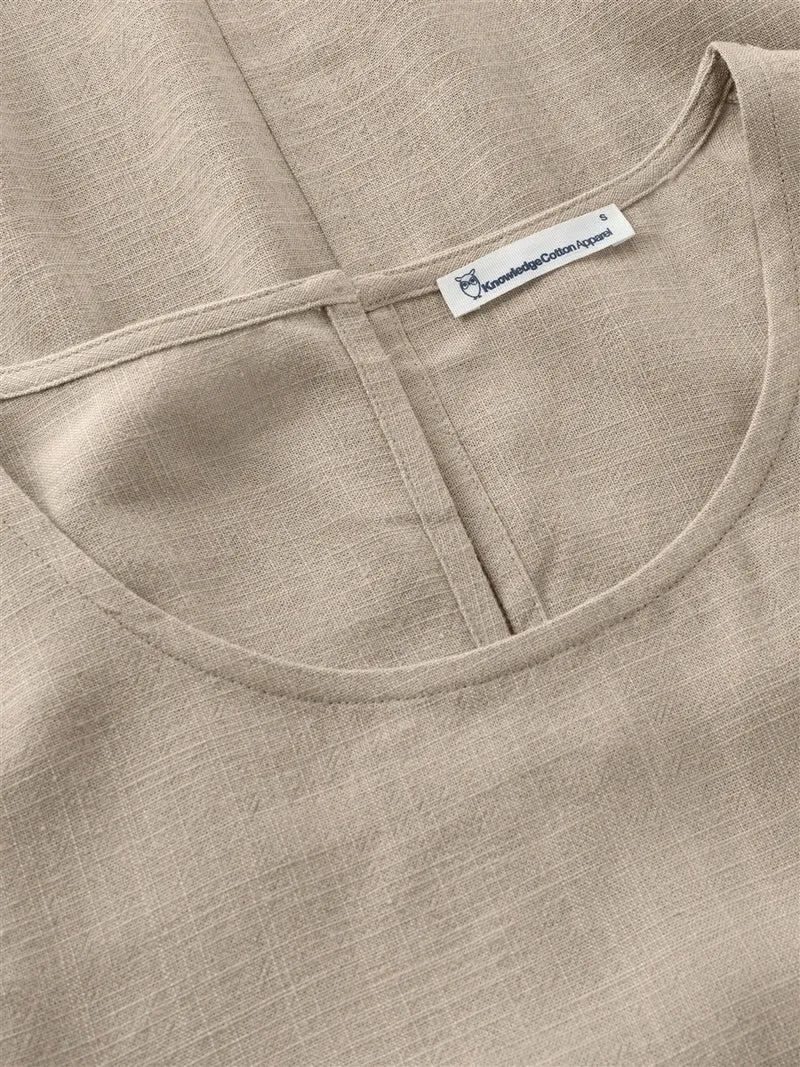 KNOWLEDGE COTTON APPAREL Linen-Mix Top light feather gray