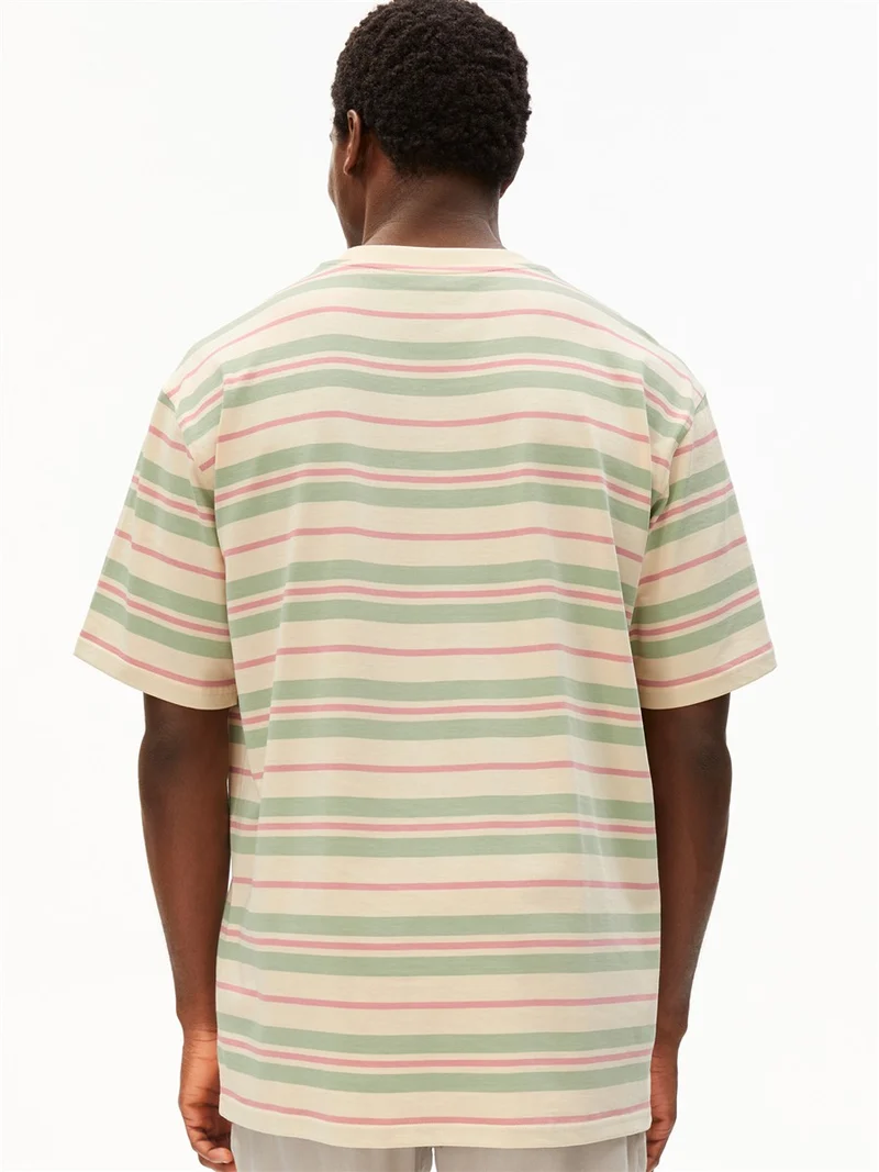 ARMEDANGELS Maarkos Stripes T-Shirt foam-washed berry