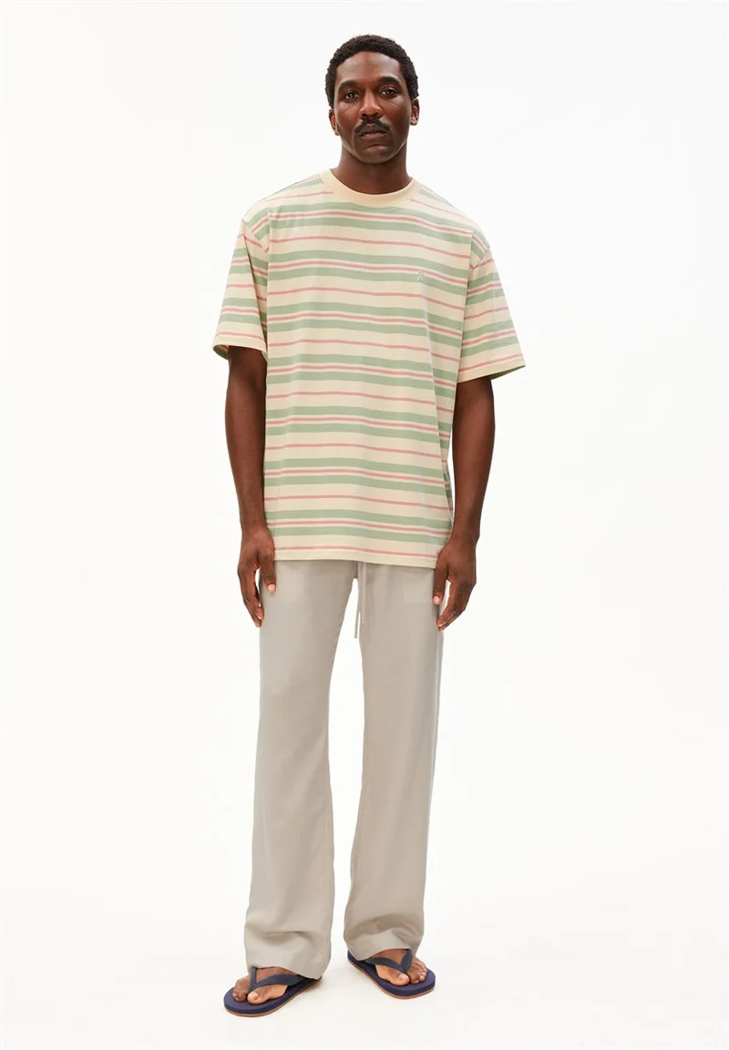ARMEDANGELS Maarkos Stripes T-Shirt foam-washed berry