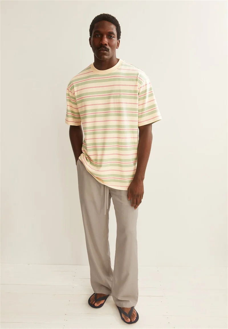 ARMEDANGELS Maarkos Stripes T-Shirt foam-washed berry