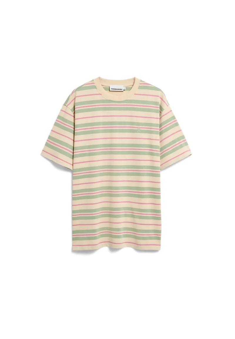 ARMEDANGELS Maarkos Stripes T-Shirt foam-washed berry