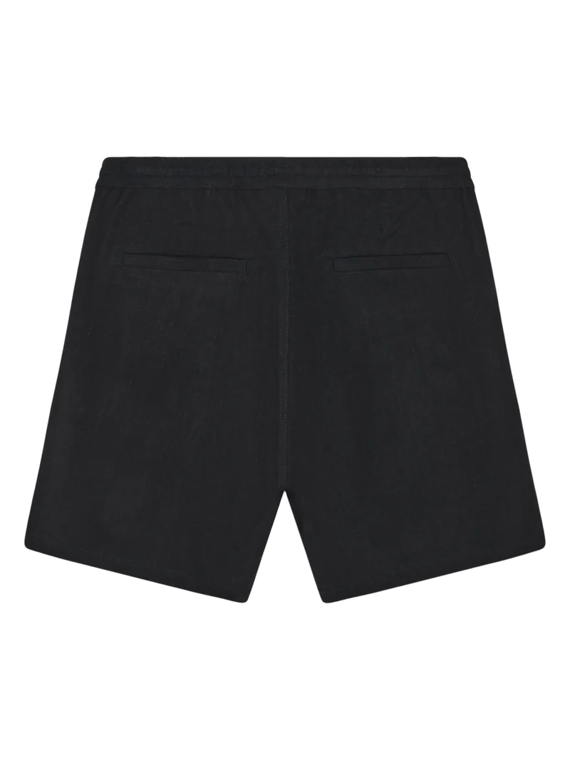 KNOWLEDGE COTTON APPAREL Astral Comfort Linen-Mix Shorts black jet