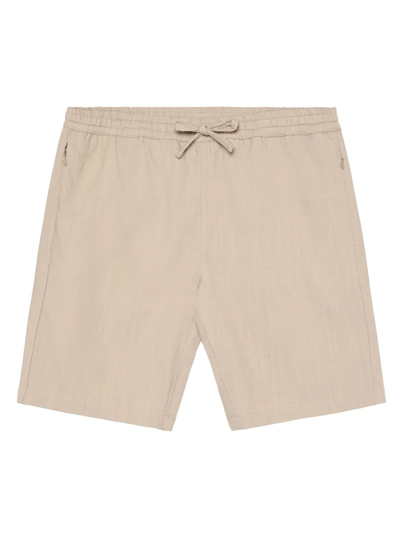 KNOWLEDGE COTTON APPAREL Astral Comfort Linen-Mix Shorts light feather gray
