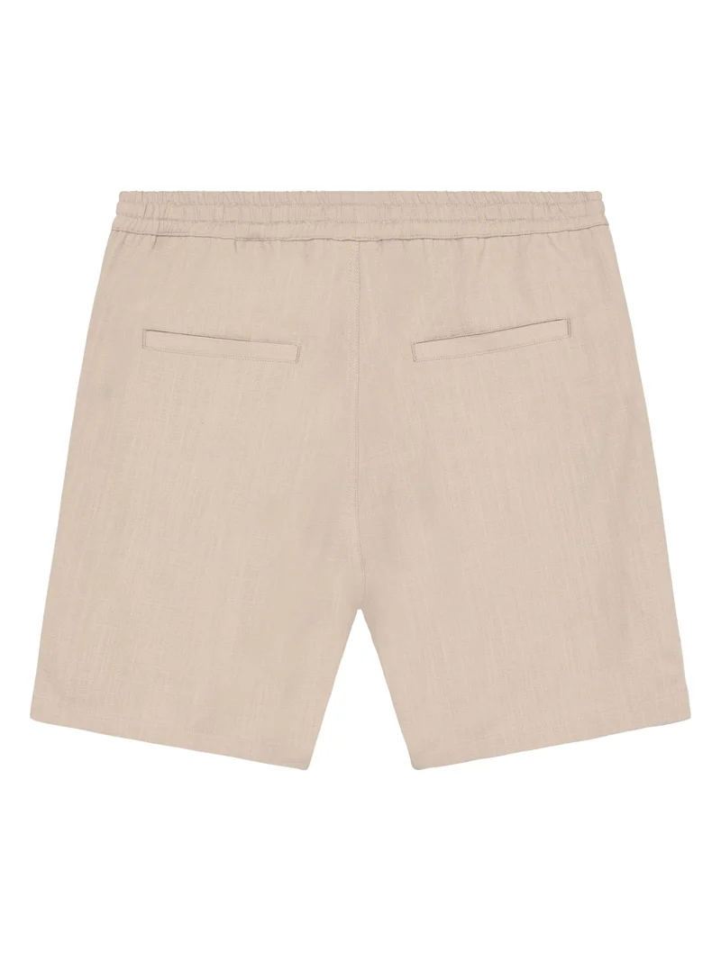KNOWLEDGE COTTON APPAREL Astral Comfort Linen-Mix Shorts light feather gray