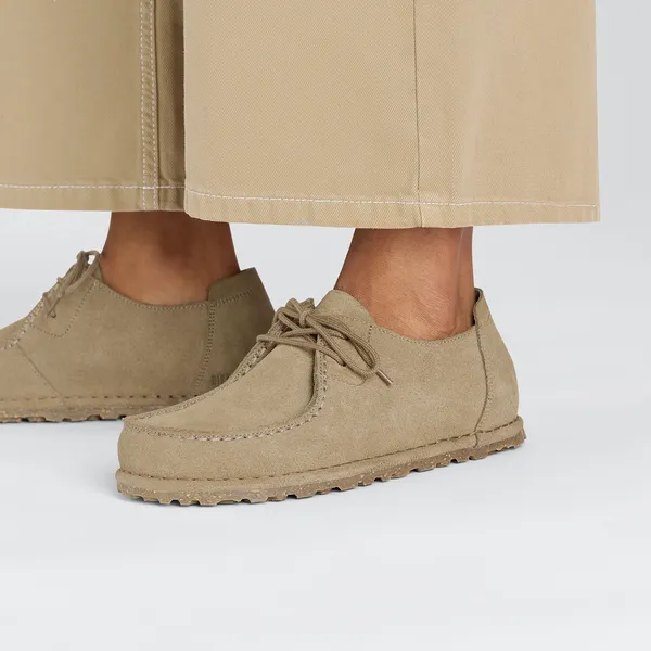 BIRKENSTOCK Utti Lace Suede Leather Unisex (normal) gray taupe