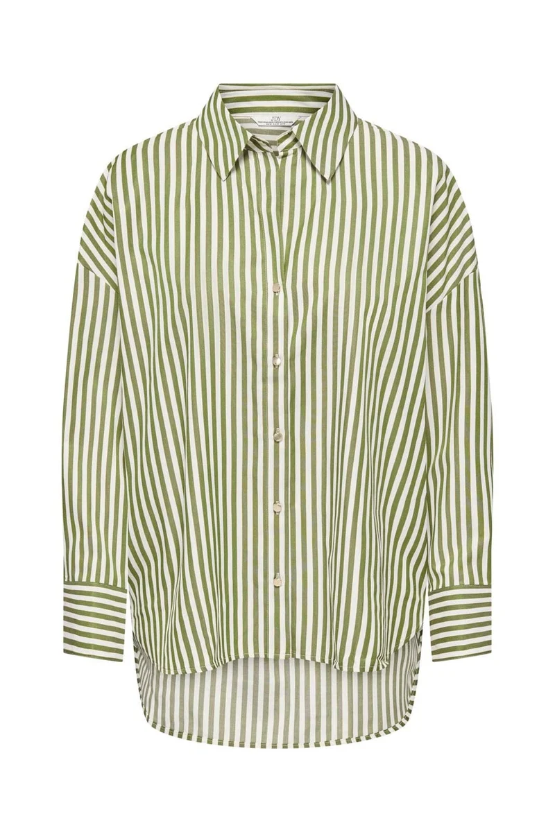 Jdy - Jdyvesper L/S Lurex Shirt - 5192385 Cloud Dancer Sphagnum & Gold Lurex