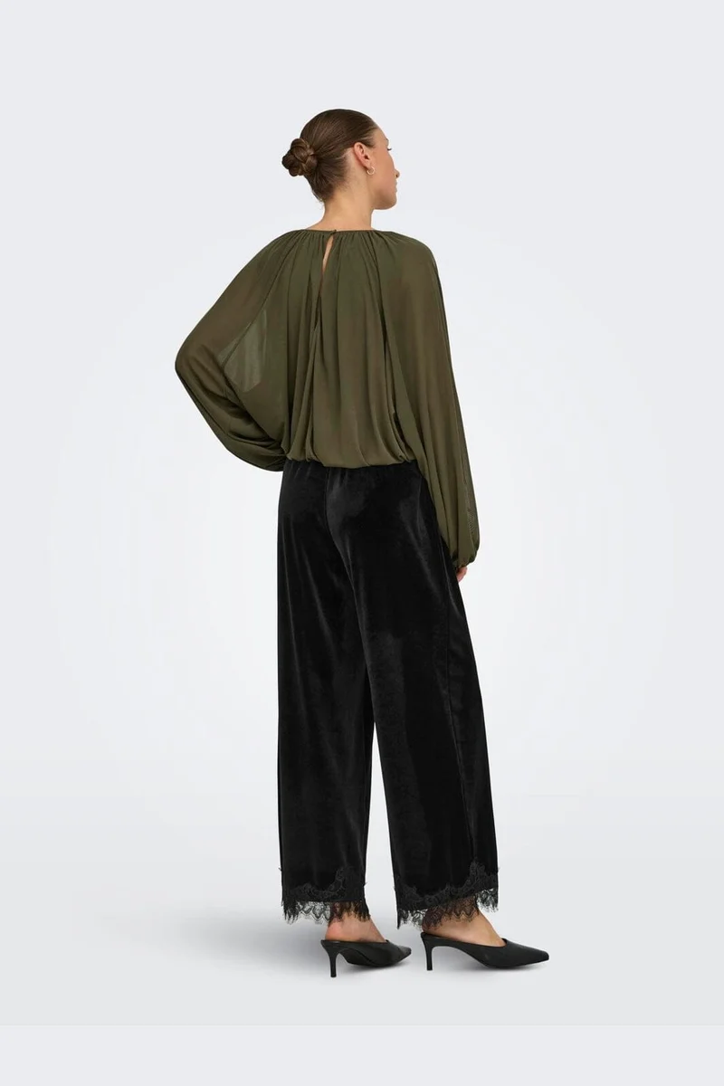 JDY - Jdyvalerie Velvet Lace Pant - 5121633 Black