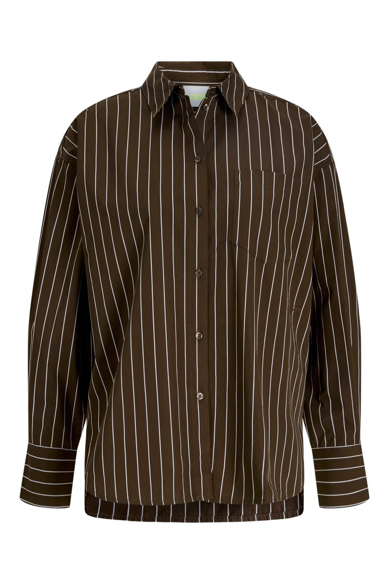 Jjxx - Jxjamie Ls Relaxed Poplin Shirt - 5126035 Demitasse Thin White
