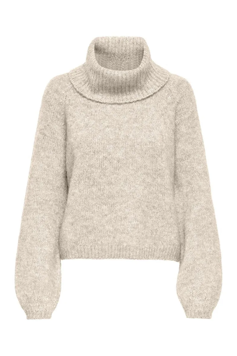 Only - Onlgila Life Ls Rollneck Bf Knt - 4932314 Whitecap Gray Melange