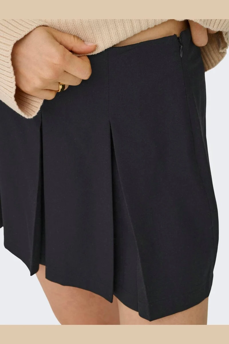 Only - Onlmanheim Life Pleat Skirt Moch Tlr - 4857441 Black