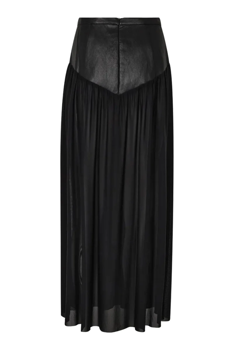 Haute L'Amitié - Pu Gather Mesh Skirt Hl10969 - Black