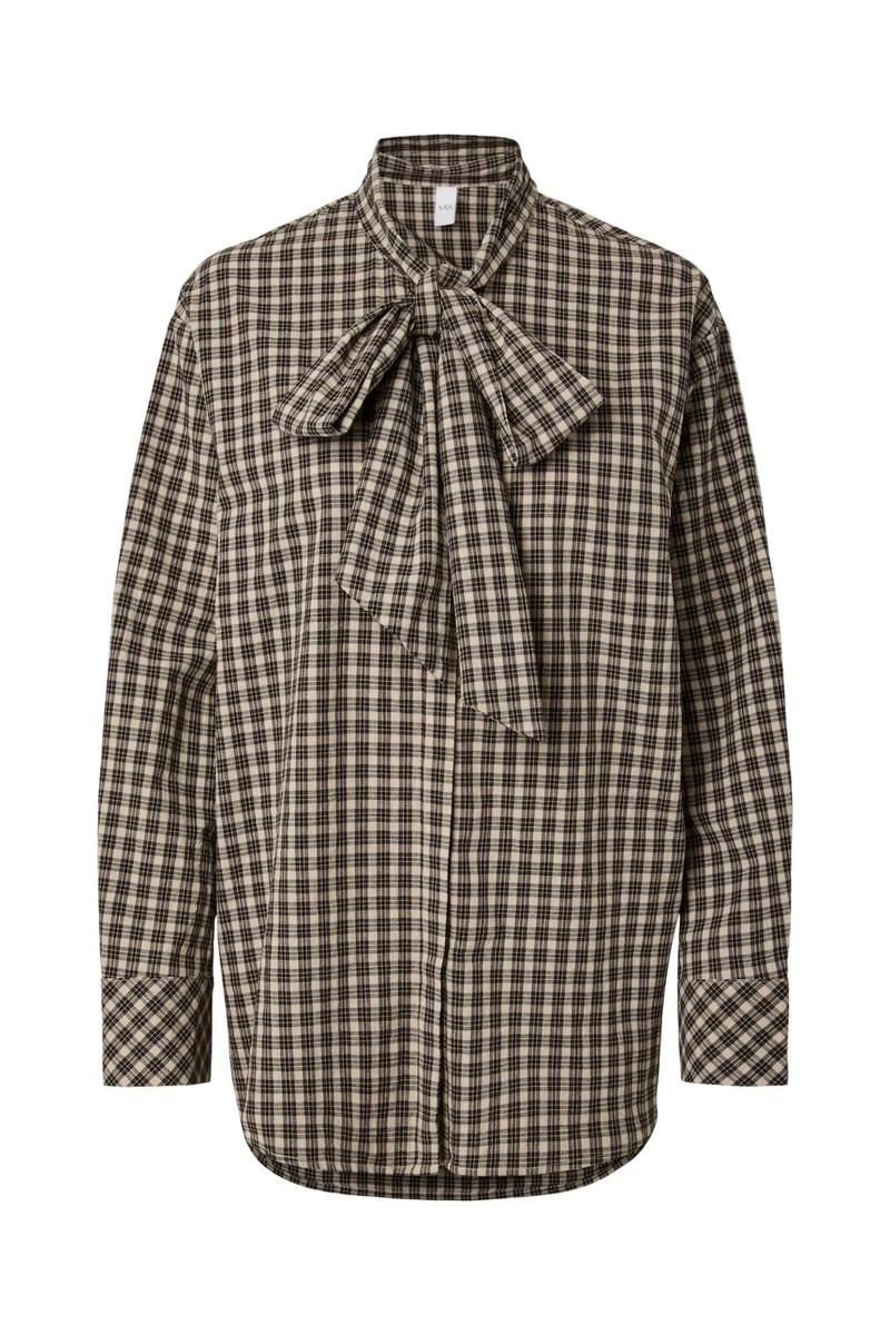 YAS - Yascarlina Ls Long Shirt - 5108963 Chocolate Brown W. Checks
