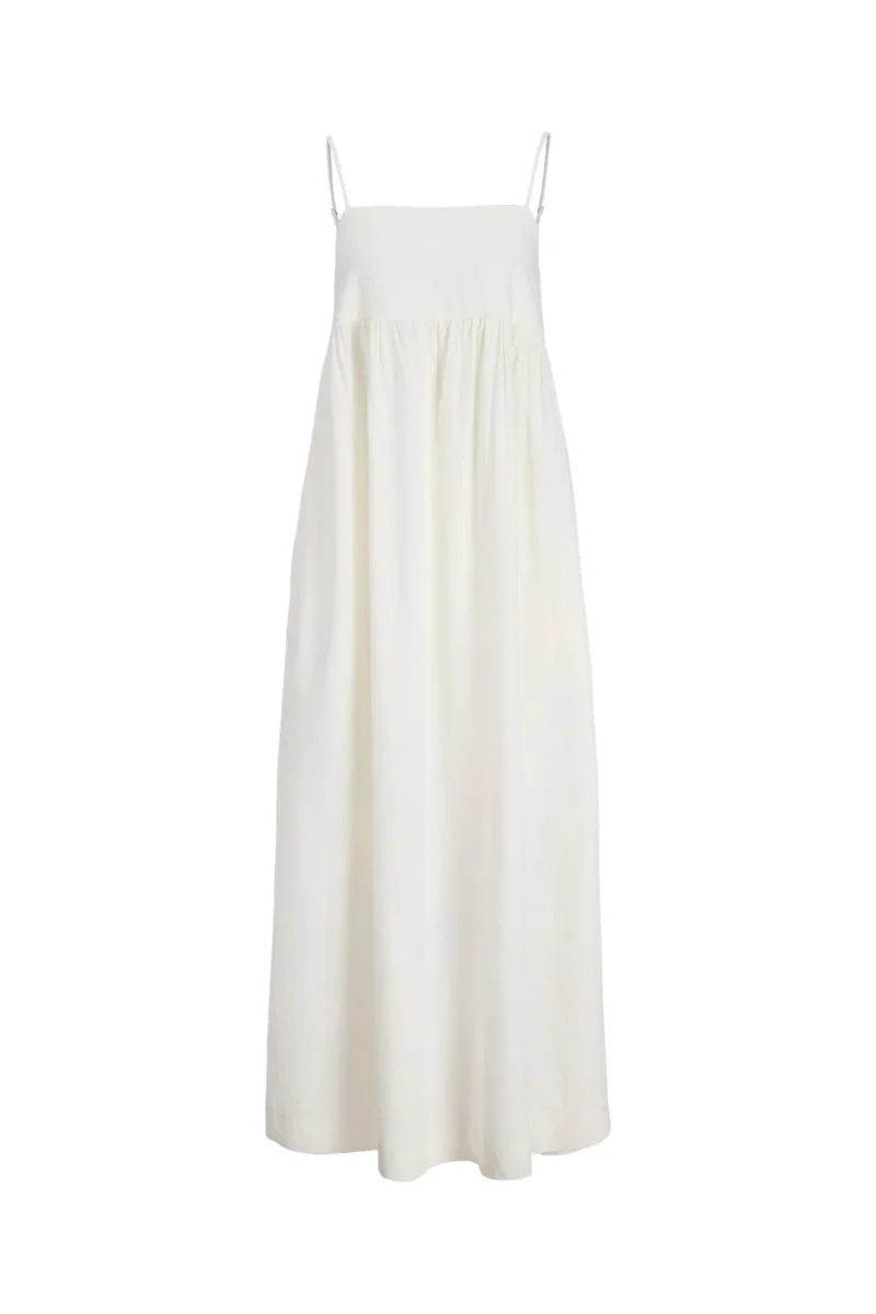 Jjxx - Jxalmira Linen Blend Long Dress - 4906547 Blanc De Blanc
