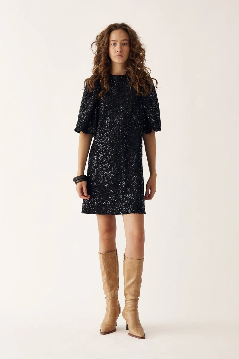 Noella - Pastis Short Dress - 004 Black