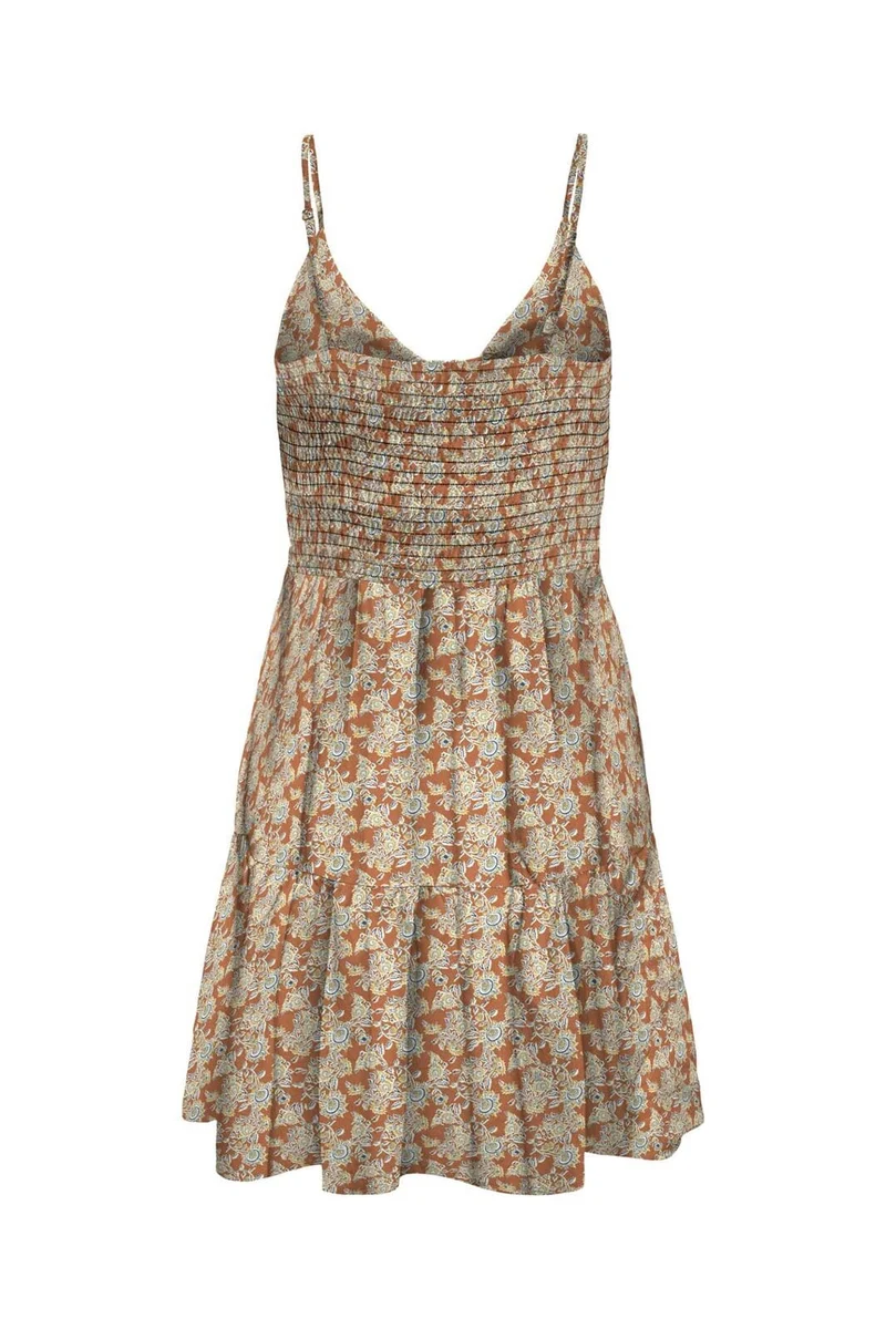 Only - Onljennie S/L Knot Short Dress Ox - 4948116 Apricot Orange Flowers