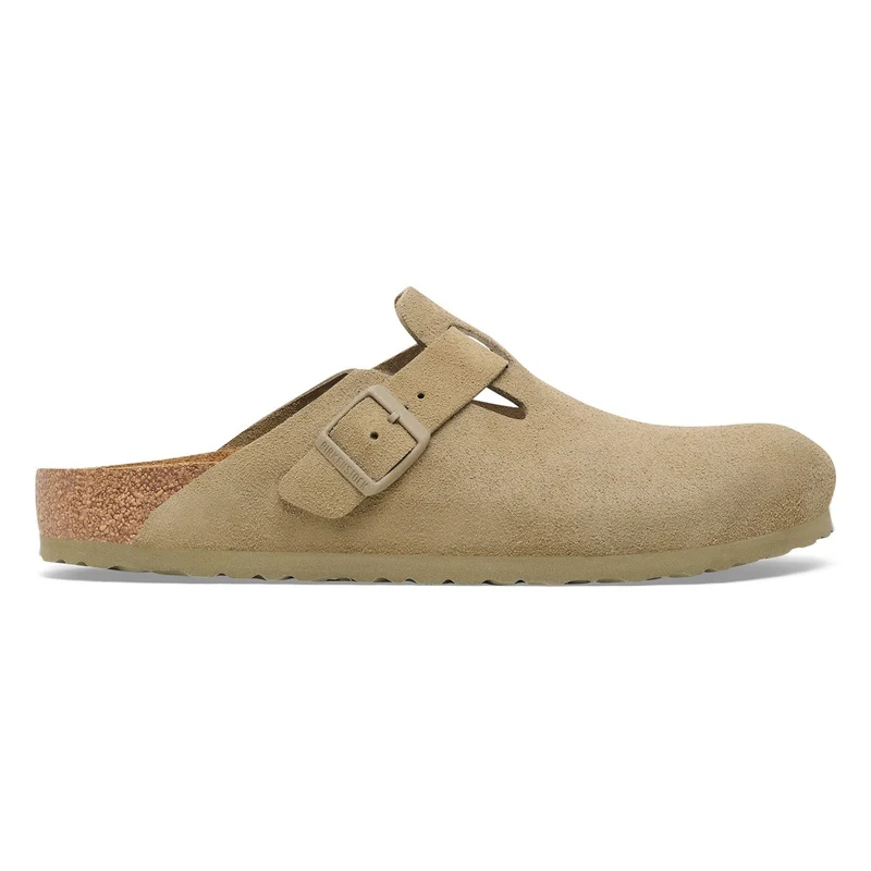 BIRKENSTOCK Boston Suede Leather (schmal) faded khaki