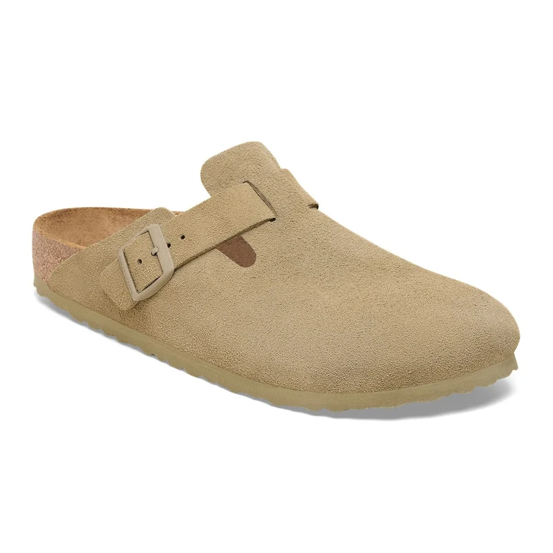 BIRKENSTOCK Boston Suede Leather (schmal) faded khaki