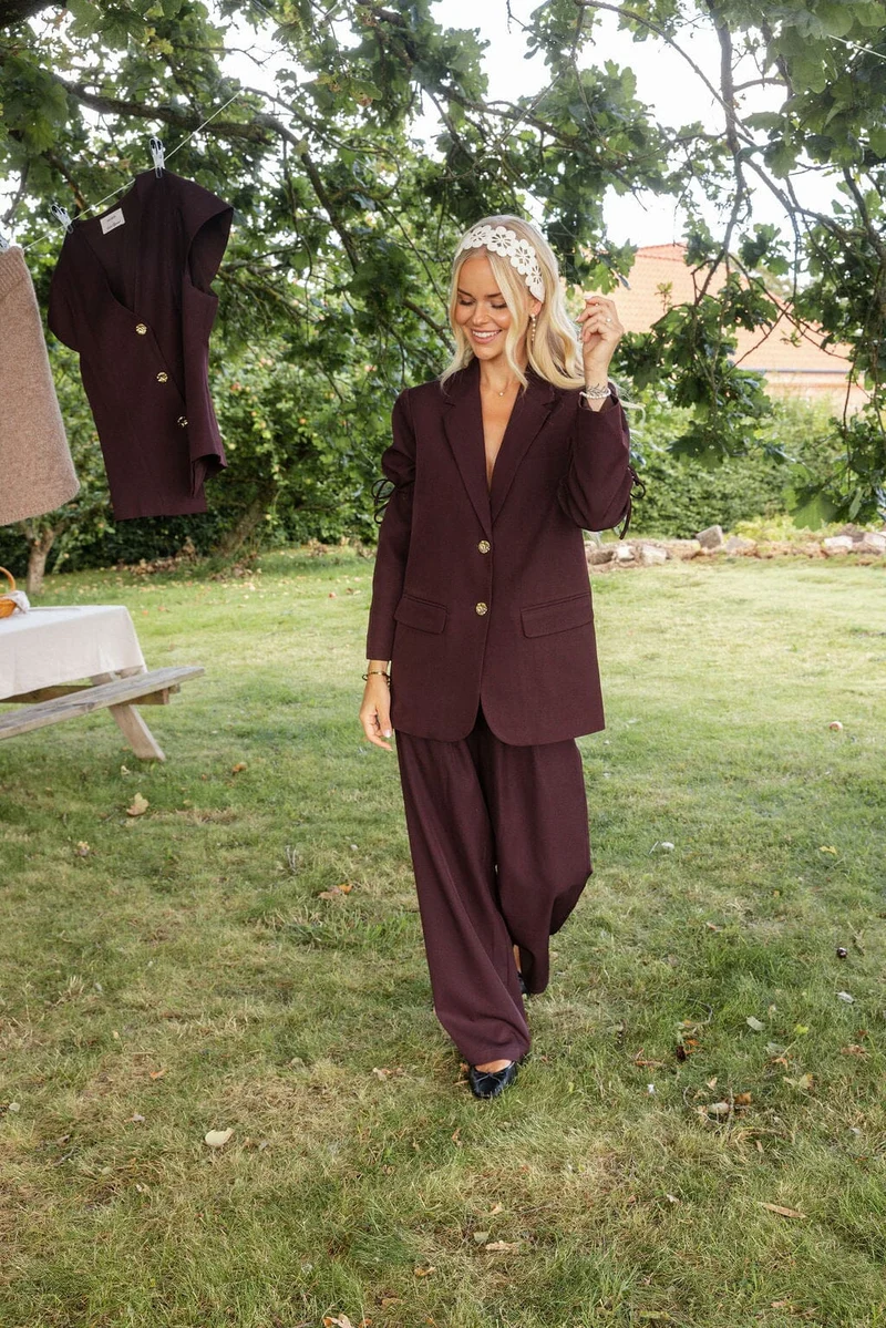 Molly&My x Julie Elgaard - Celina Structure Pants 167306 - 162 - Bordeaux