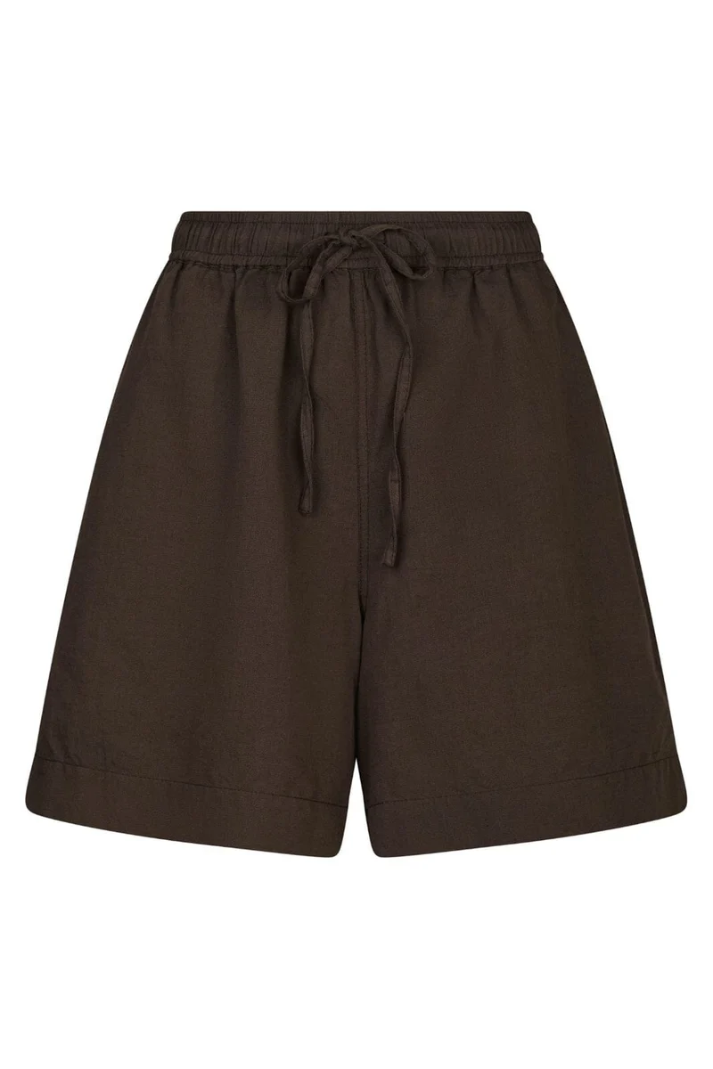 Neo Noir - Shala Linen Shorts 166102 - 676 - Dark Brown
