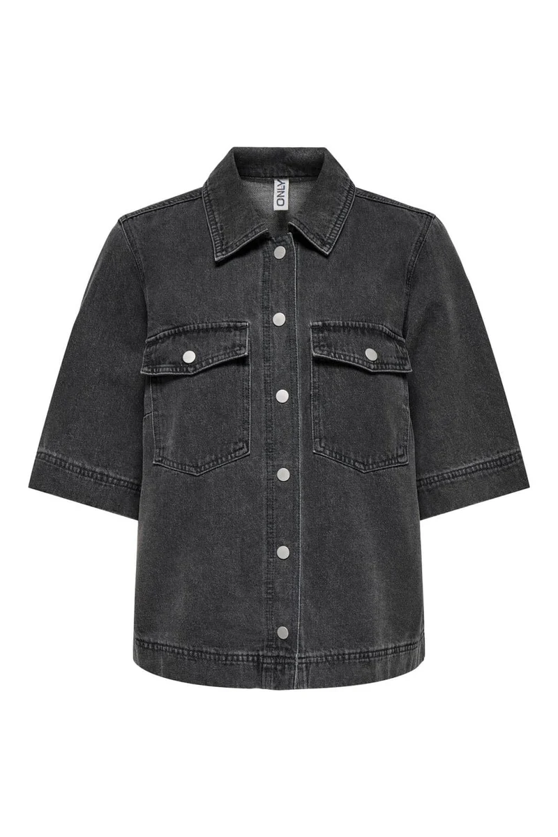 Only - Onlbelle S/S Shirt Gua 15347084 - 4790588 - Washed Black