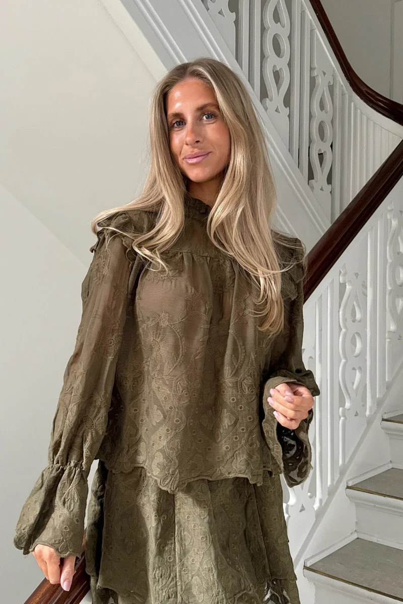 BYIC - Ellinoric Lace Shirt 2550 - Vintage Olive