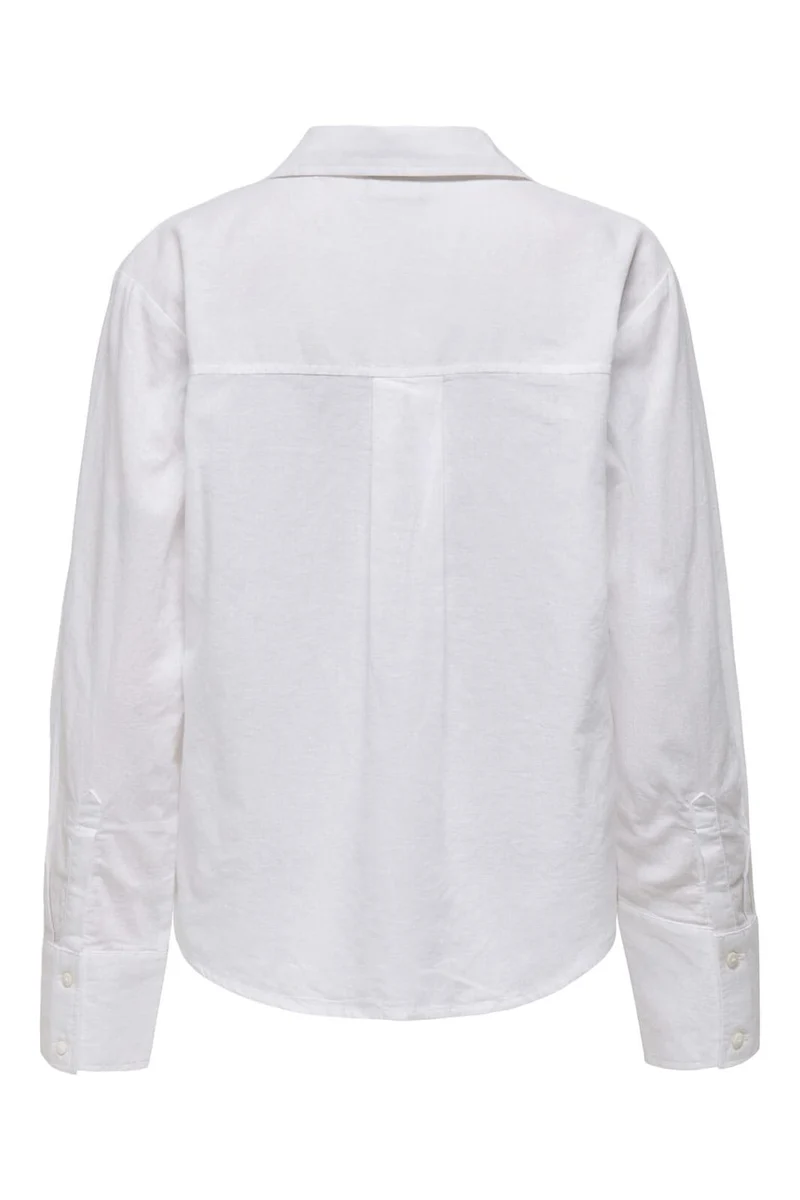 JDY - Jdymila L/S Loose Linen Shirt - 4744312 Cloud Dancer