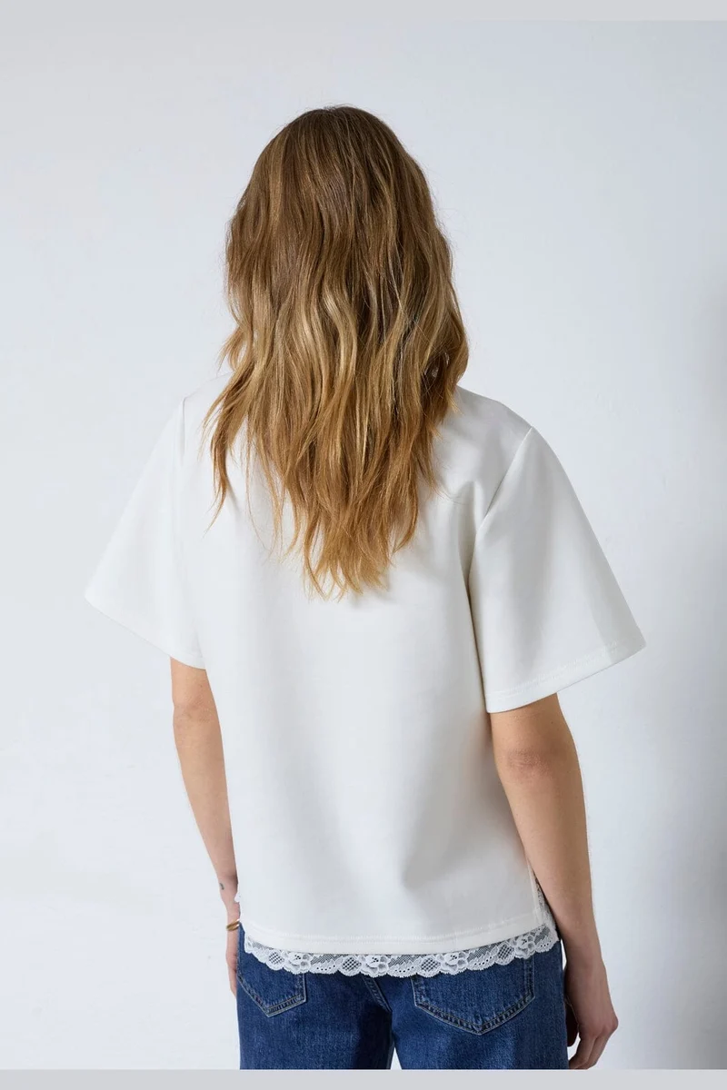 Co´Couture - Evicc Lace Tee 43031 - 4000 - White