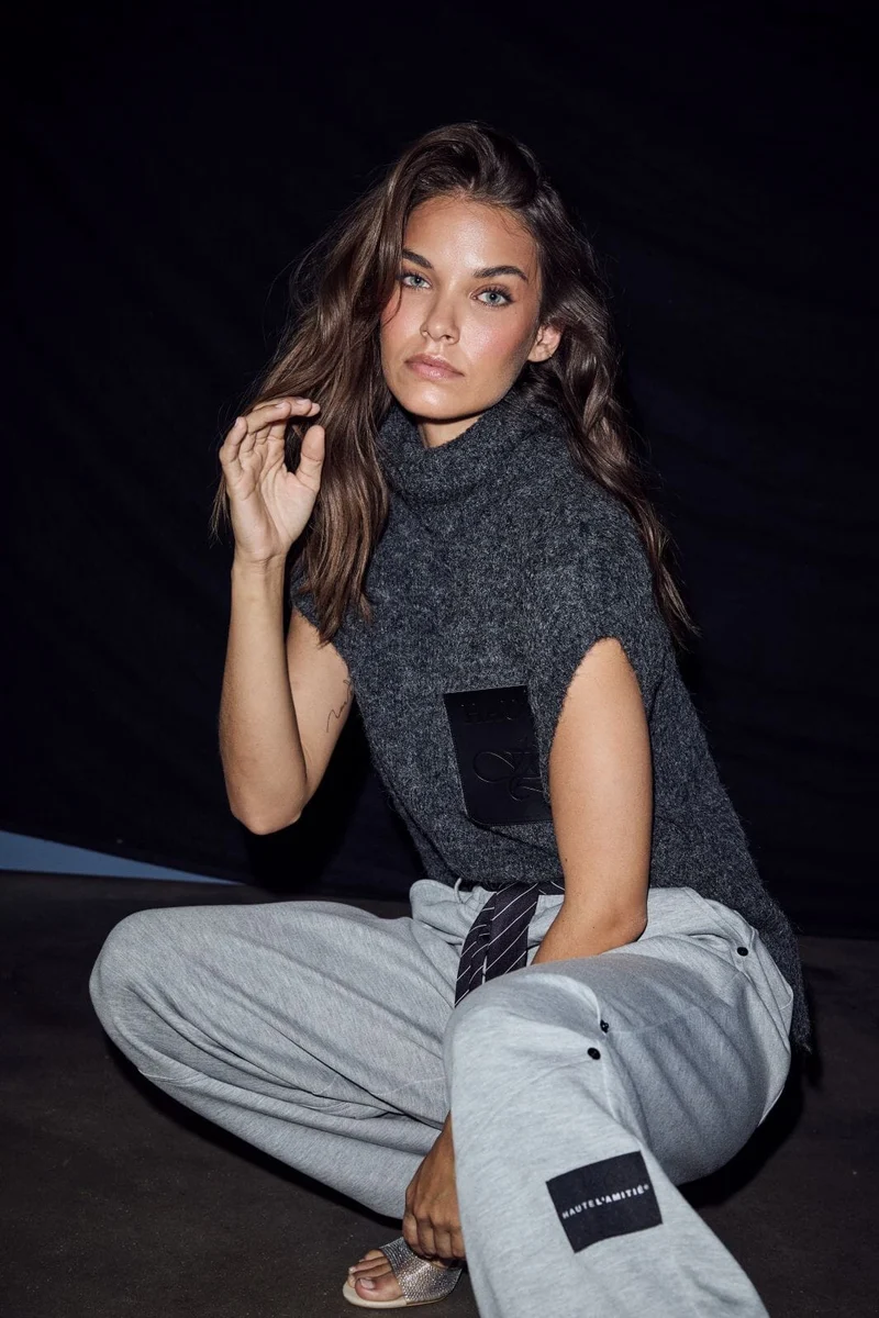 Haute L'Amitié - Darcia Pocket Knit Vest Hl10978 - Antracit Melange