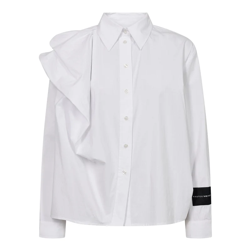 Haute L'Amitié - Cosmopolitan Drape Shirt Hl10904 - White