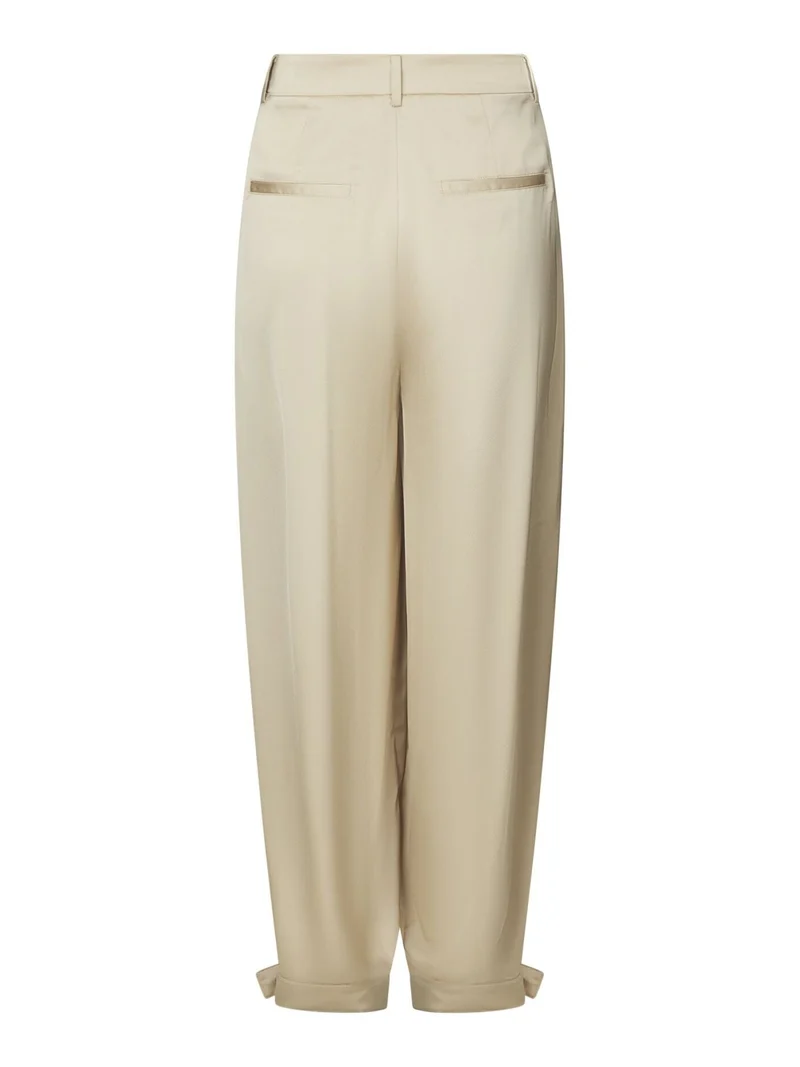 Neo Noir - Fayla Drapy Satin Balloon Pants 167418 - 125 - Dark Sand