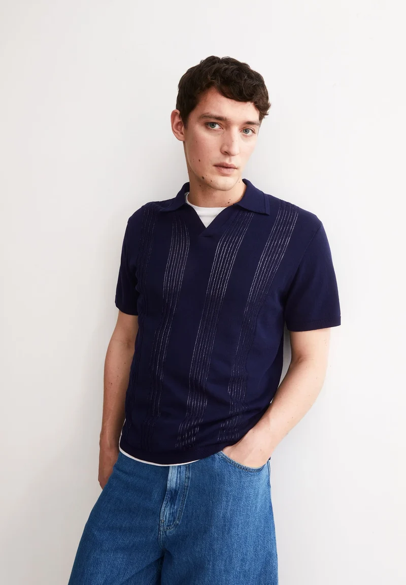 ARMEDANGELS Cotton Knit Poloshirt tinted navy