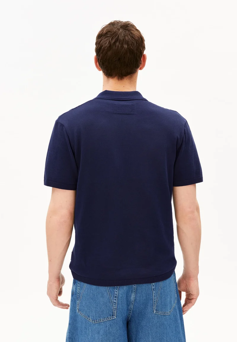 ARMEDANGELS Cotton Knit Poloshirt tinted navy