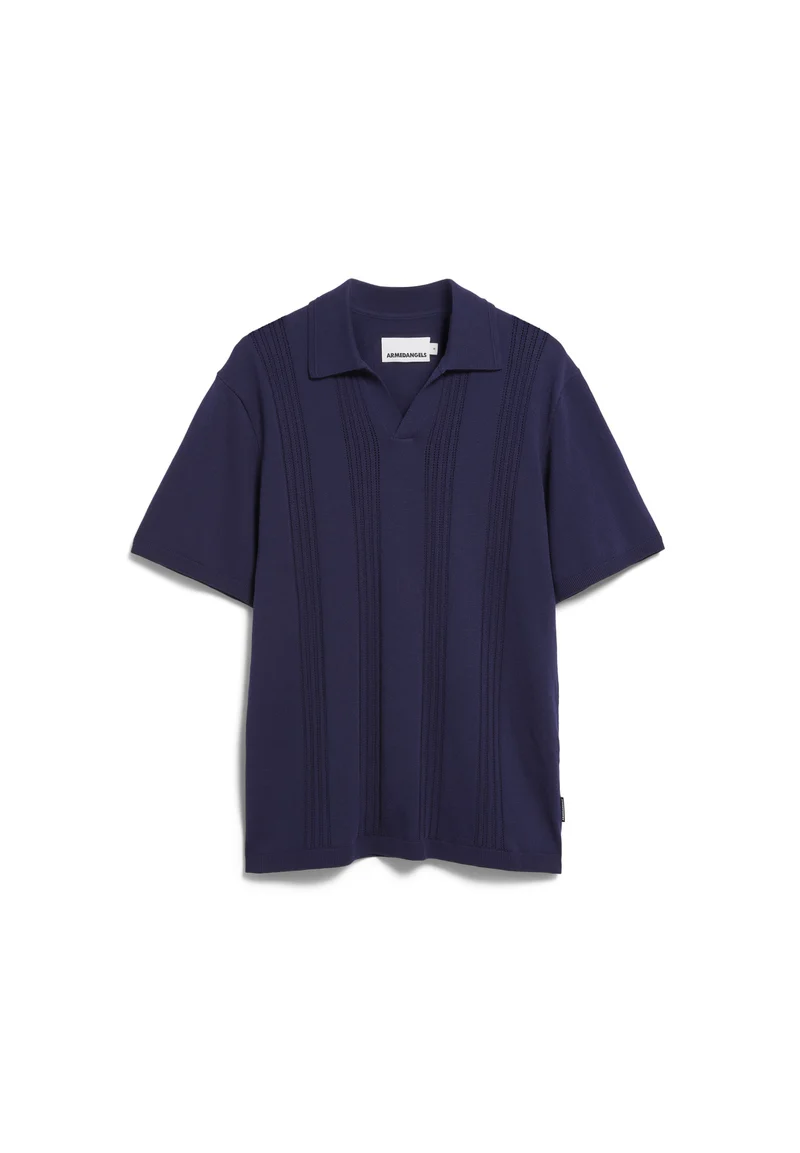 ARMEDANGELS Cotton Knit Poloshirt tinted navy