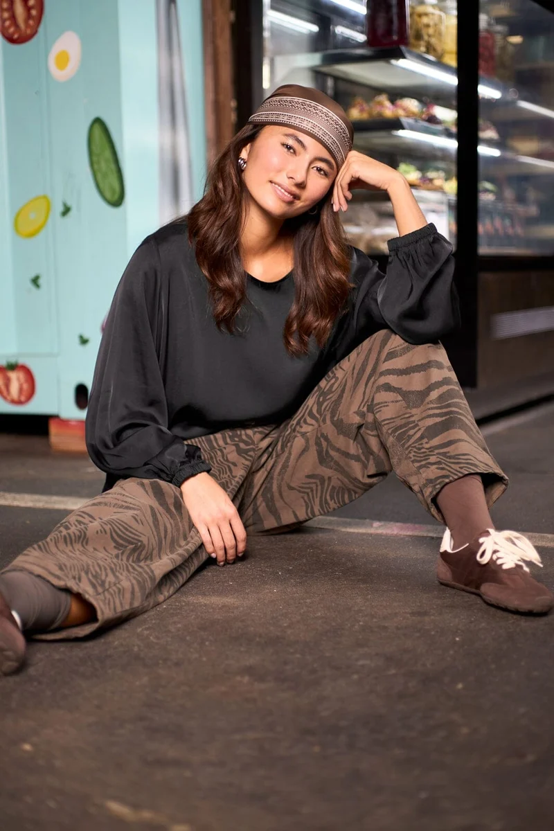 Black Colour - Bcofelia Barrel Pant 41345 - Espresso