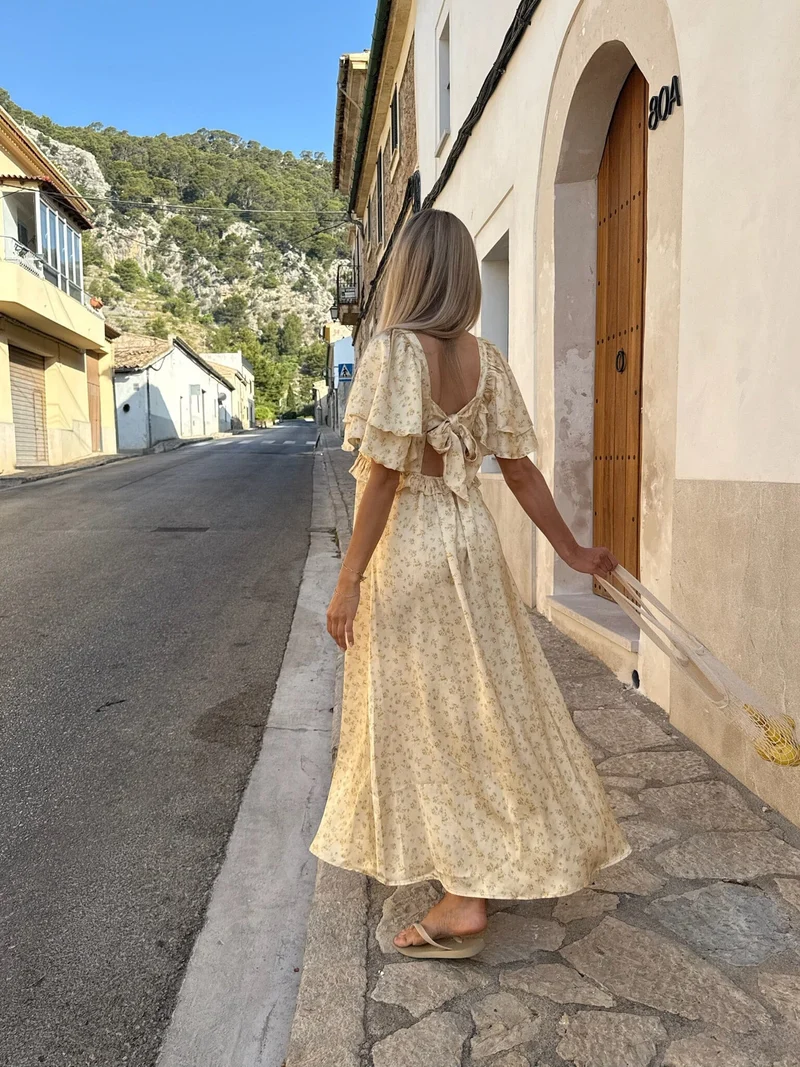 BYIC - Marthaic Maxi Dress A23935 - Yellow Flower Print