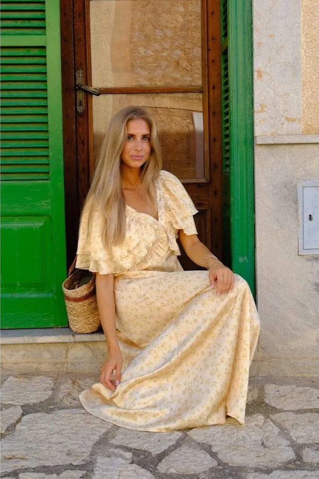 BYIC - Marthaic Maxi Dress A23935 - Yellow Flower Print