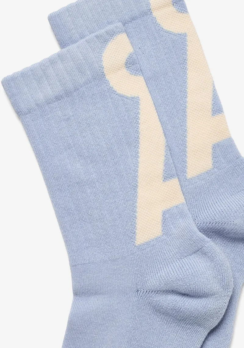 ARMEDANGELS Saamus Short Socks W soft blue-oatmilk