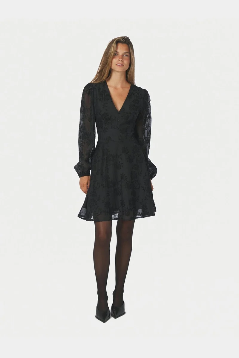 Neo Noir - Milly Embroidery Dress 170738 - 100 - Black