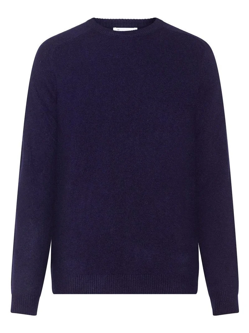 KNOWLEDGE COTTON APPAREL O-Neck Wool Knit total eclipse