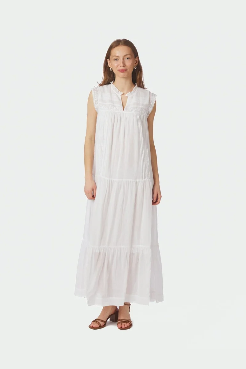 Neo Noir - Veana S Voile Maxi Dress 169064 - 120 - White