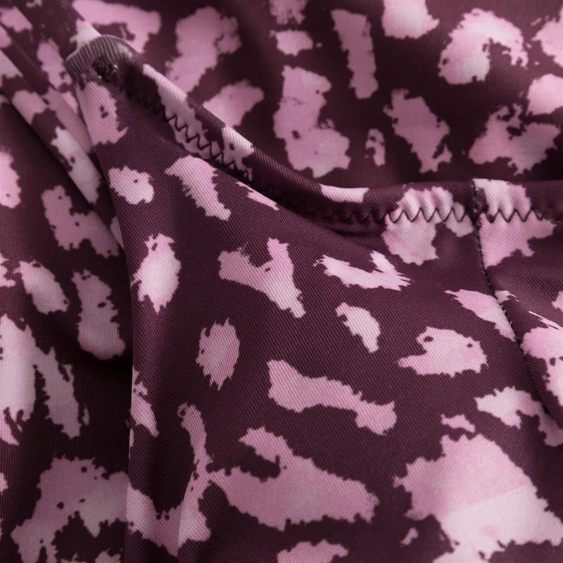 DEDICATED Wrap Swimsuit Klinte Leopard Burgundy