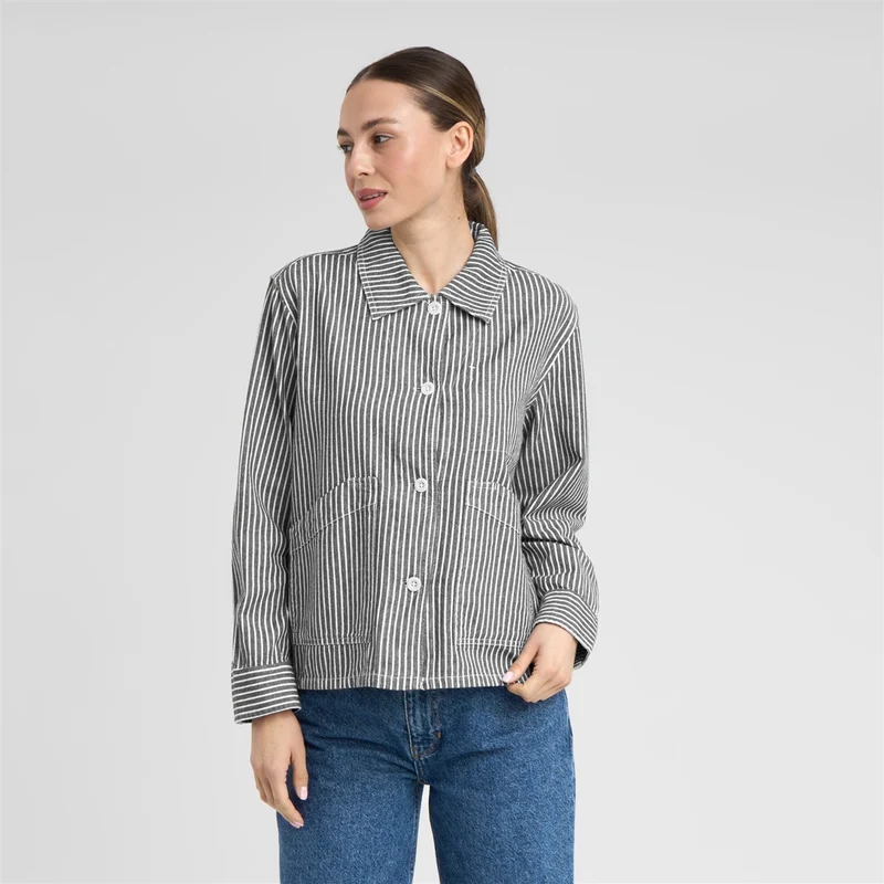 DEDICATED Jacket Stiby Work Stripe Blue