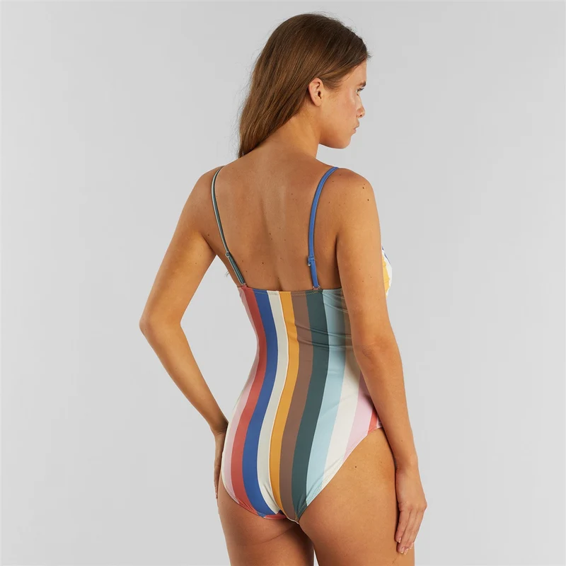 DEDICATED Wrap Swimsuit Klinte Stripes Multi Color