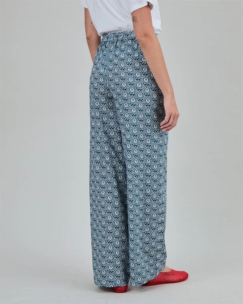 BRAVA Asis Percales Daisy Wide Leg Pants blue