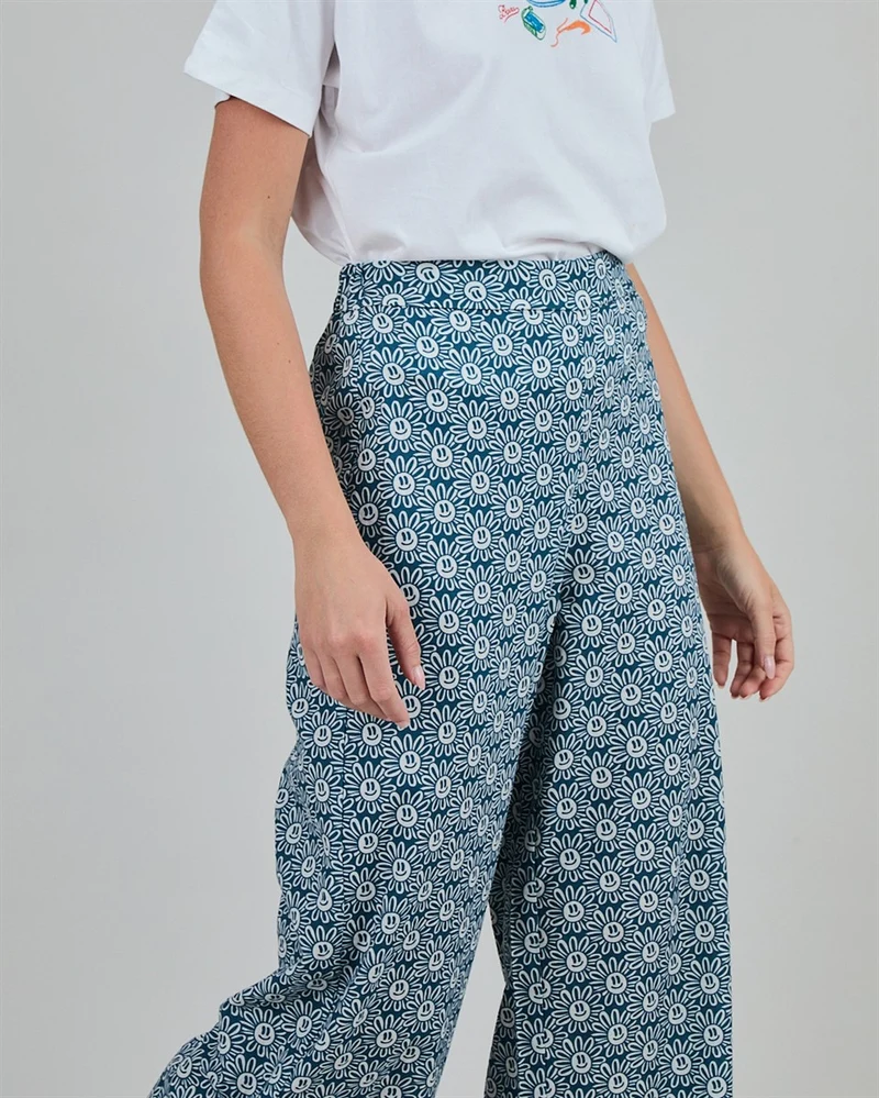 BRAVA Asis Percales Daisy Wide Leg Pants blue