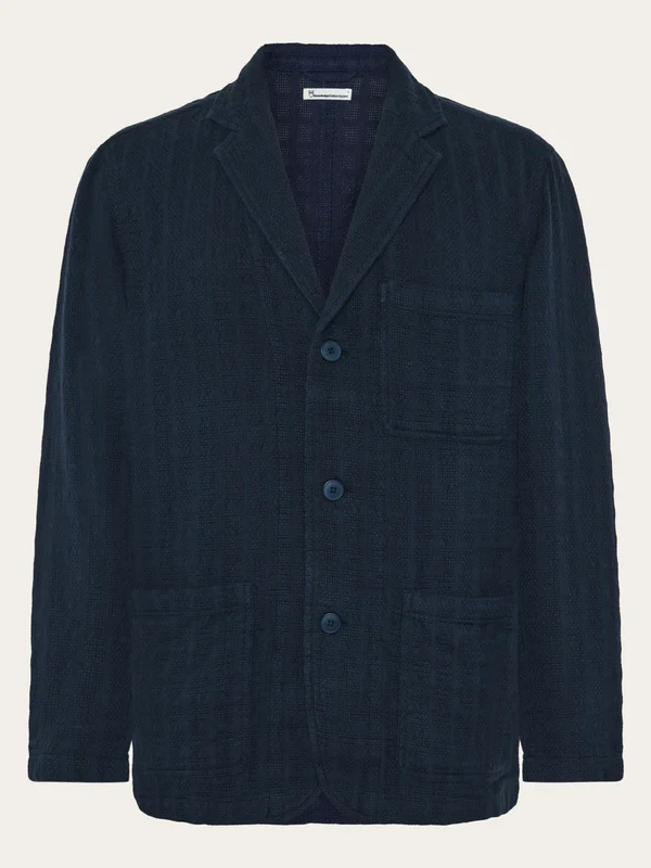 KNOWLEDGE COTTON APPAREL Structure Blazer night sky