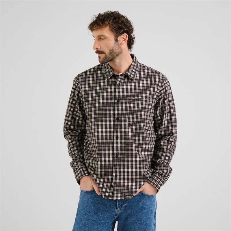 DEDICATED Shirt Rute Flannel Check Black