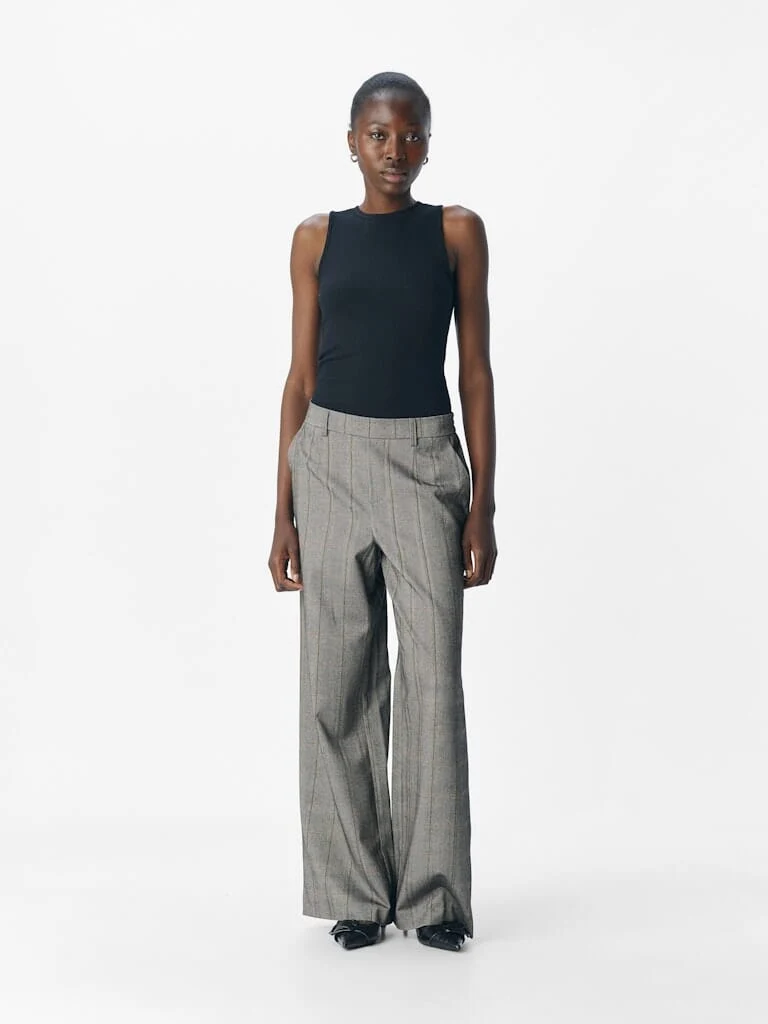 Object - Objlisa Wide Pant - 4789079 Black Humus + Tannin