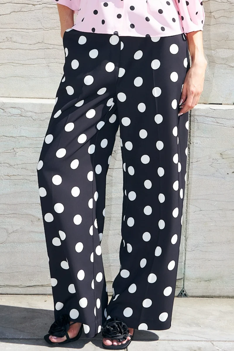 Cras - Joselle Pants CE1037 - 8140 - 8140 Black Polka Grande